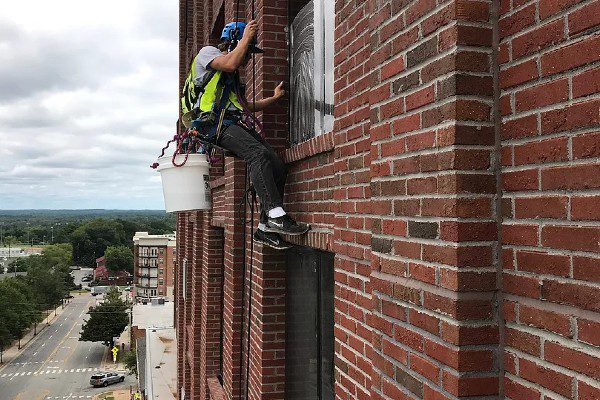 Rope Access Window Cleaning - Brick Building