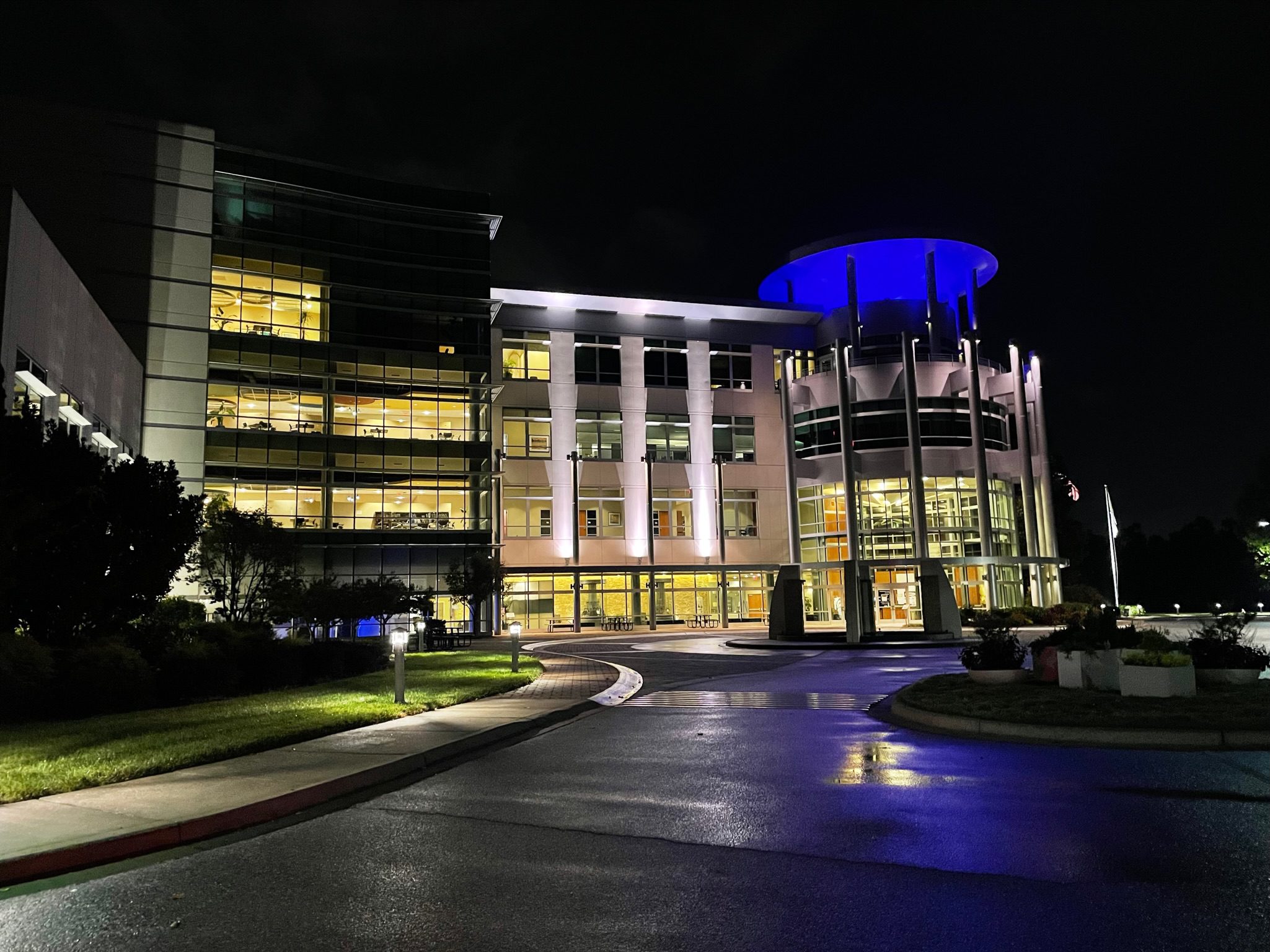 Greenville Commercial Building at Night